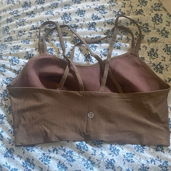 Lululemon Athletica Brown Striped Sports Bra - Picture 2 of 4